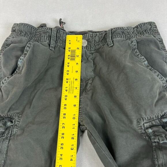 True Religion Pants Mens 38 Gray Cargo Anthony Distressed Logo Drawstring - Picture 7 of 16